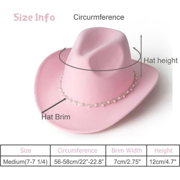 New Pearl Updown Cowboy Hat Rhinestone Wide Brim Pink Women main image 9